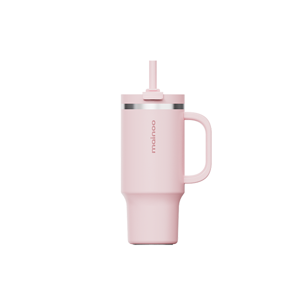 마이누 텀블러 빨대 대용량 손잡이 가벼운 보온보냉 473ml, 오이스터핑크 - 상품 이미지