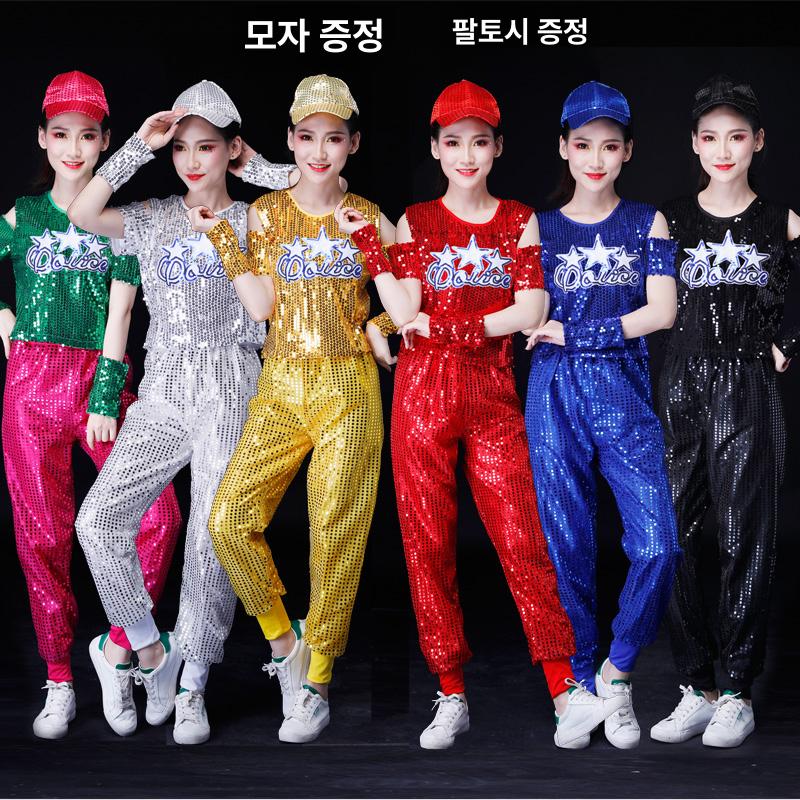 치어리더 의상 치어리딩 에어로빅복 빅사이즈 실버 여자 S - 상세 이미지 2