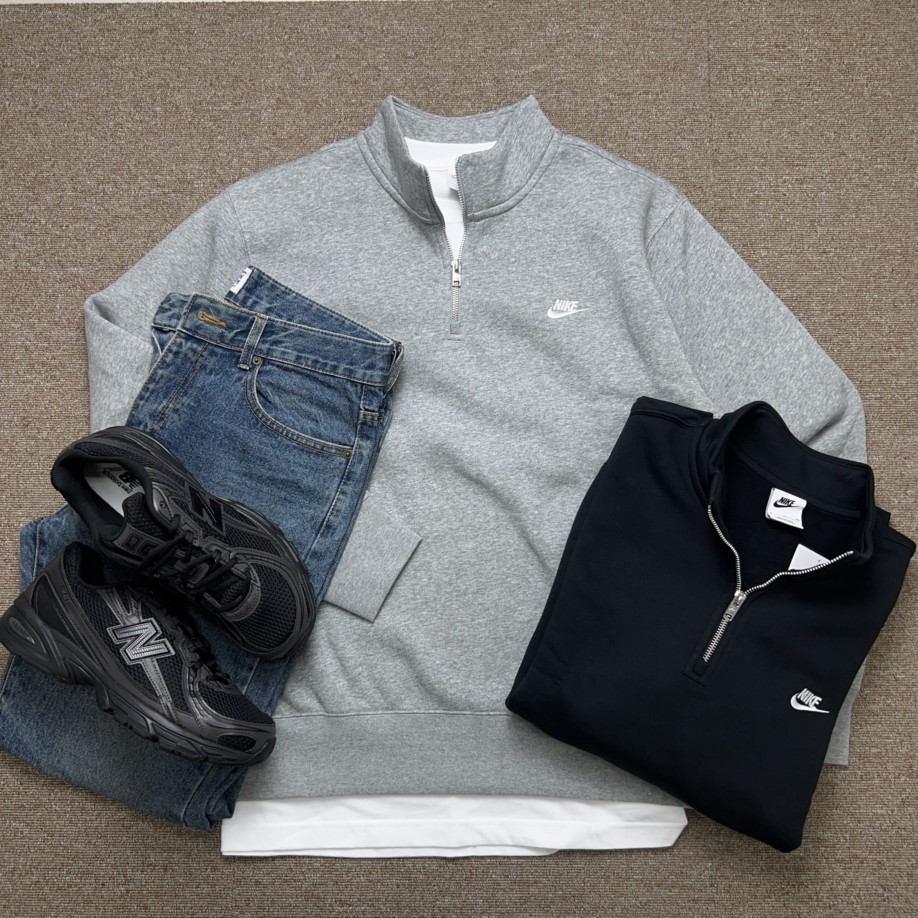 나이키 반집업 맨투맨 긴팔 하프집업 플리스 기모 - 상품 이미지