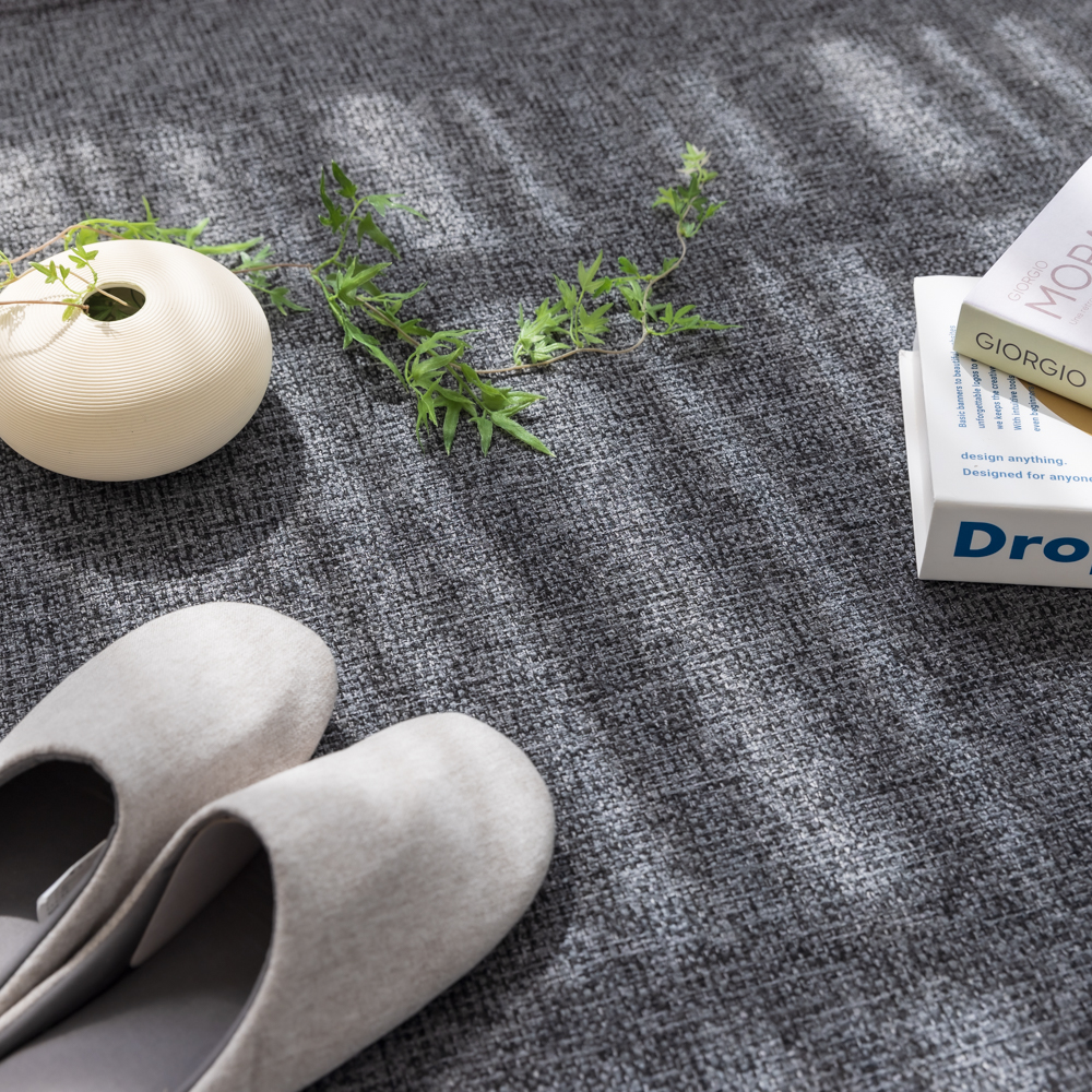 네추럴 방수러그 사이잘룩 대형 거실 식탁 카페트 차콜그레이, 사각형 200x300