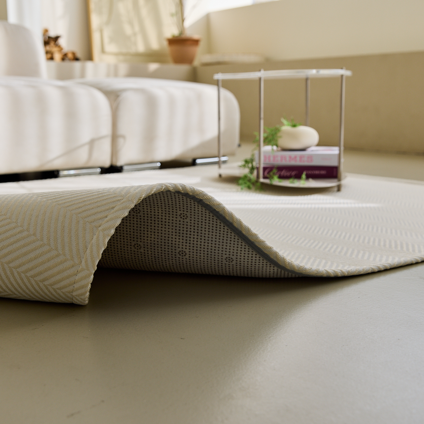 네추럴 방수러그 사이잘룩 대형 거실 식탁 카페트 헤링본 오프화이트, 사각형 200x300