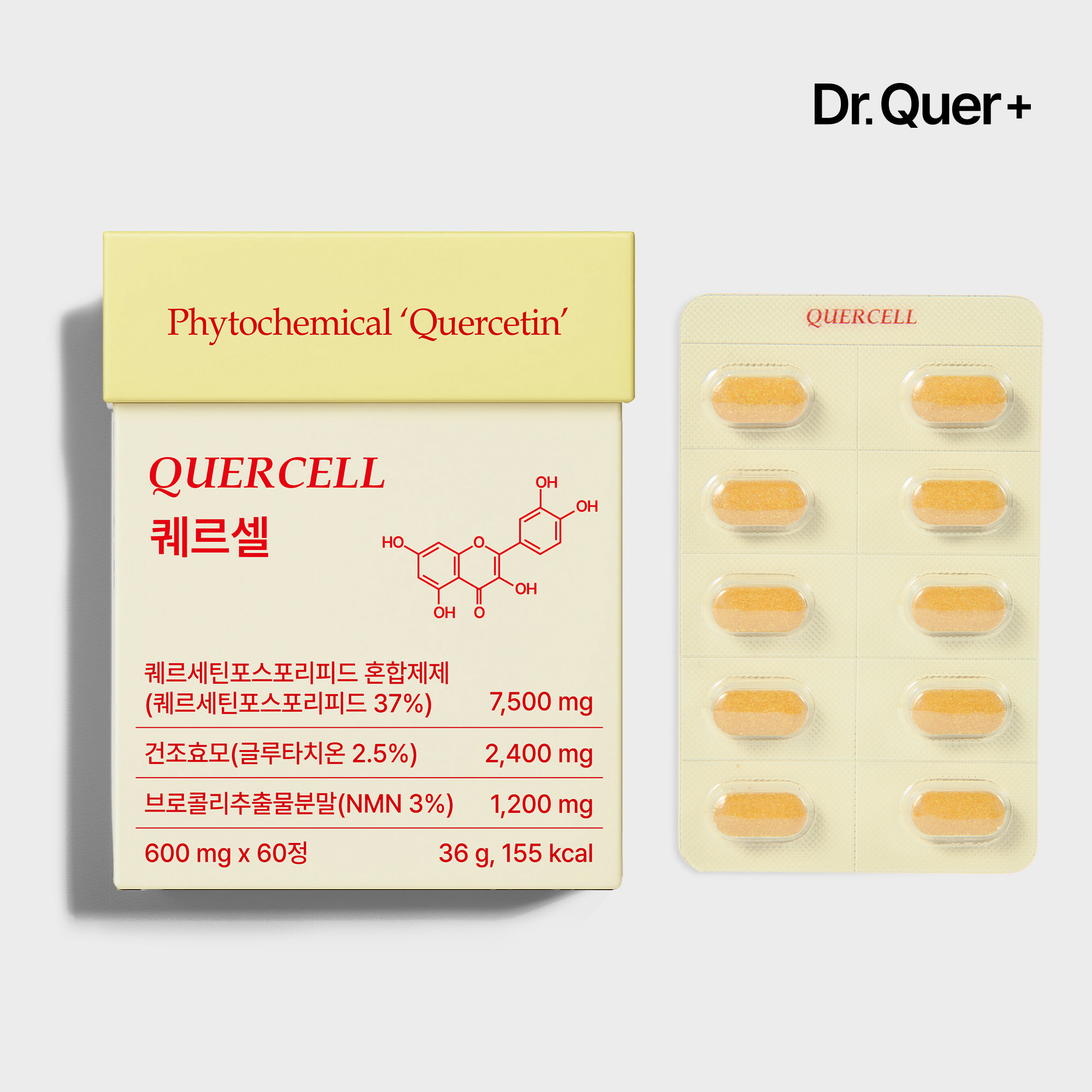 [선착순 추가 증정] 닥터퀘르퀘르셀 파이토솜 퀘르세틴 잔타닌 브로멜라인 NMN NK세포 영양제 60정, 1개