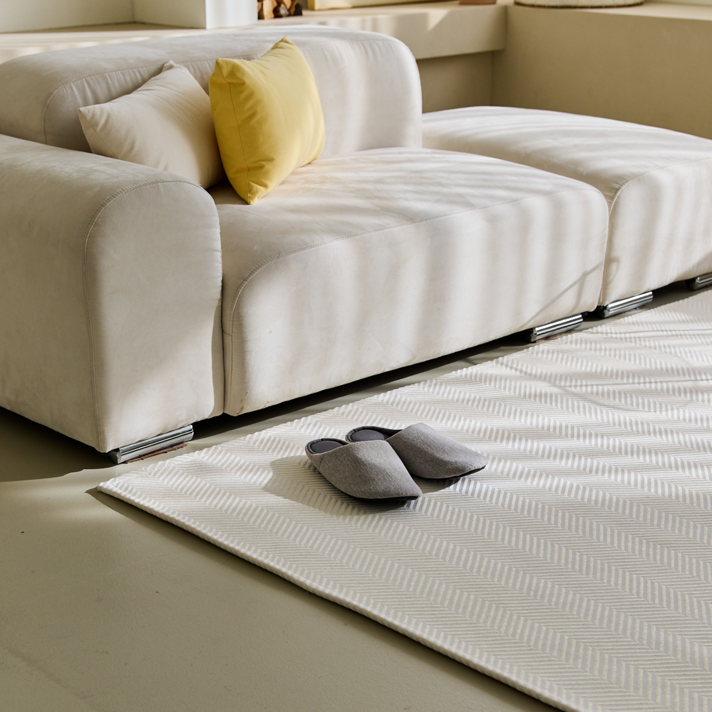 네추럴 방수러그 사이잘룩 대형 거실 식탁 카페트 헤링본 오프화이트, 사각형 200x300