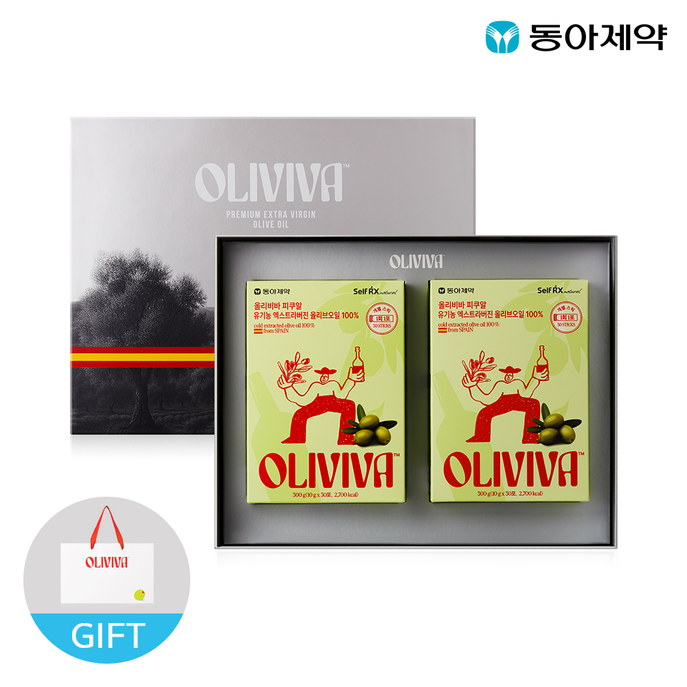 동아제약 올리비바 피쿠알 유기농 올리브오일 2개월분 선물세트 + 쇼핑백 - 상세 이미지 2
