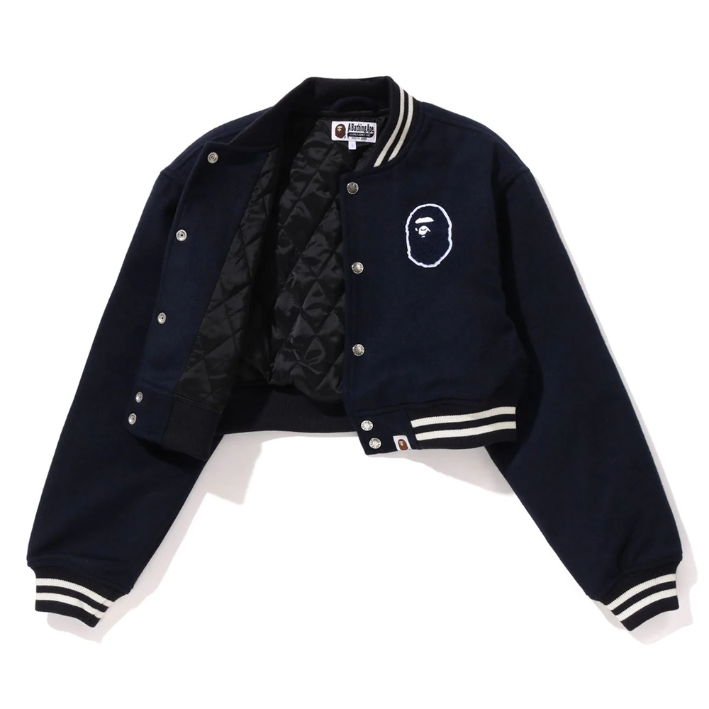 베이프 우먼즈 자켓 A BATHING APE CROPPED VARSITY JACKET 1L80-241-004 - 상세 이미지 3