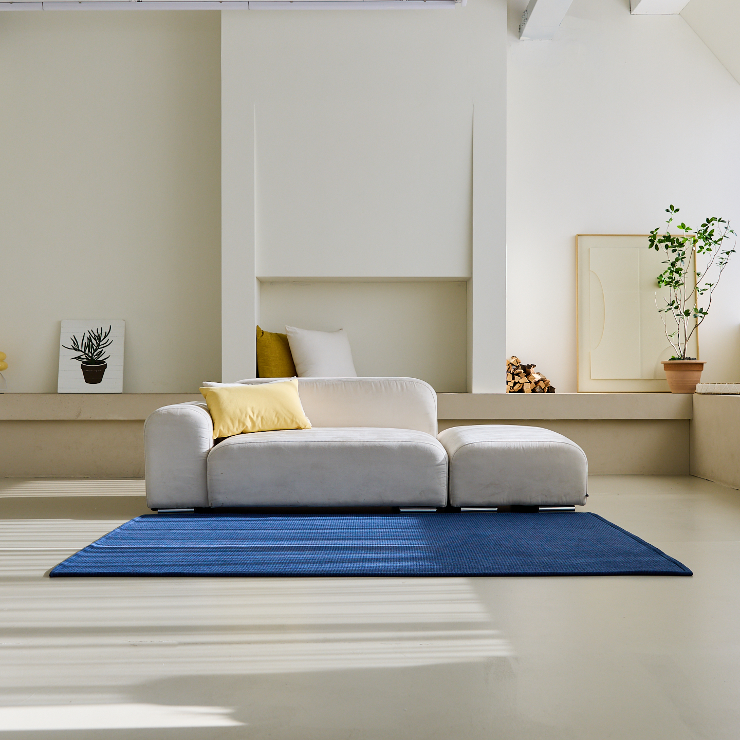 네추럴 방수러그 사이잘룩 대형 거실 식탁 카페트 플랫위브 딥블루, 사각형 200x300