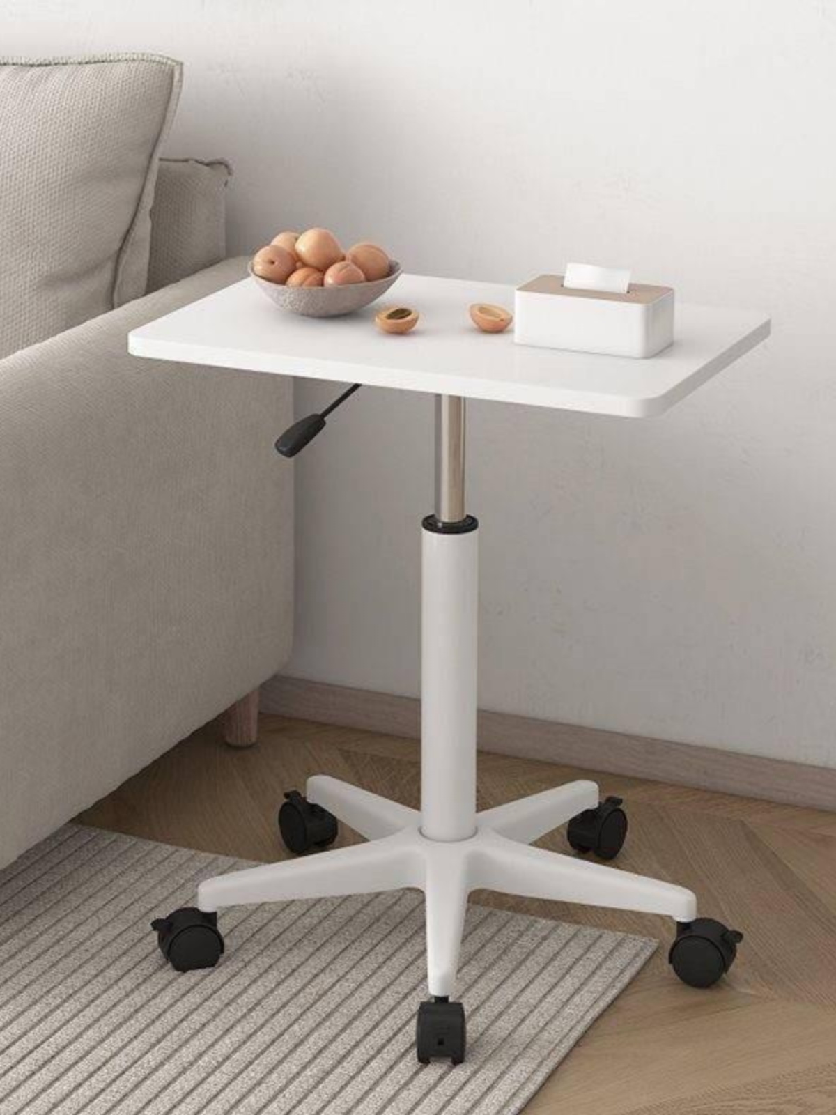 노트북 사이드 테이블 높이조절 이동식 키보드 받침대 블랙 상판 60-81cm - 상세 이미지 2