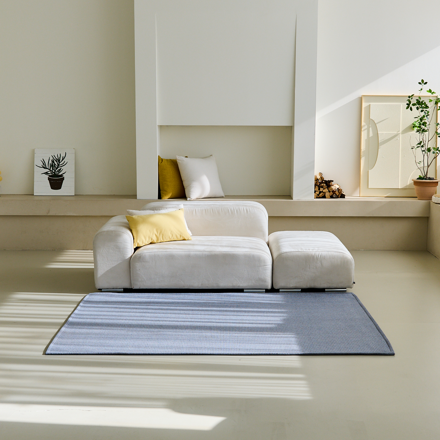 네추럴 방수러그 사이잘룩 대형 거실 식탁 카페트 플랫위브 그레이, 사각형 200x300