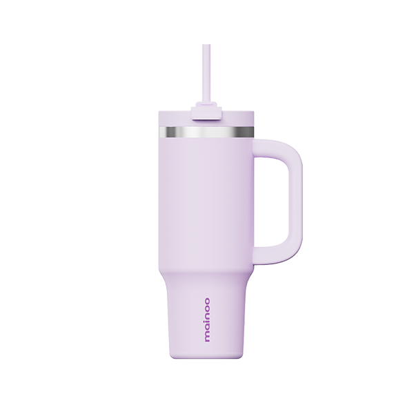 마이누 텀블러 빨대 대용량 손잡이 가벼운 보온보냉 887ml, 소프트라일락 - 상품 이미지