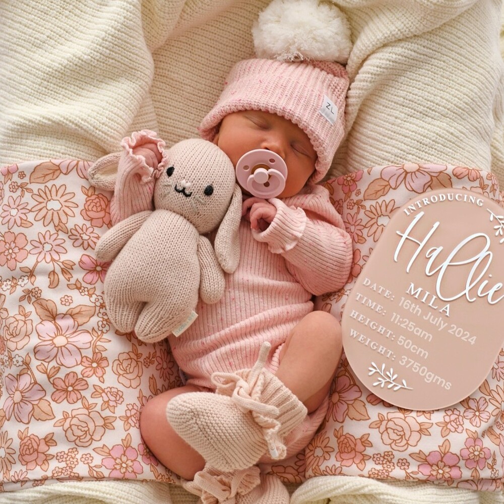 커들앤카인드 베이비 버니 로즈 핸드메이드 애착인형 아기 출산 임신 선물