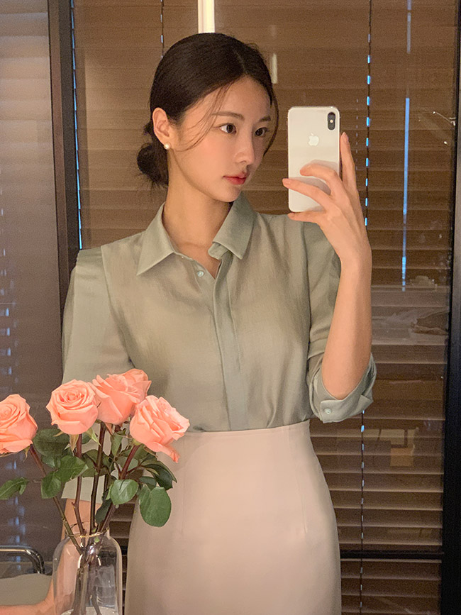 로에드 시스루 카라 블라우스 bs7556 - 상세 이미지 2