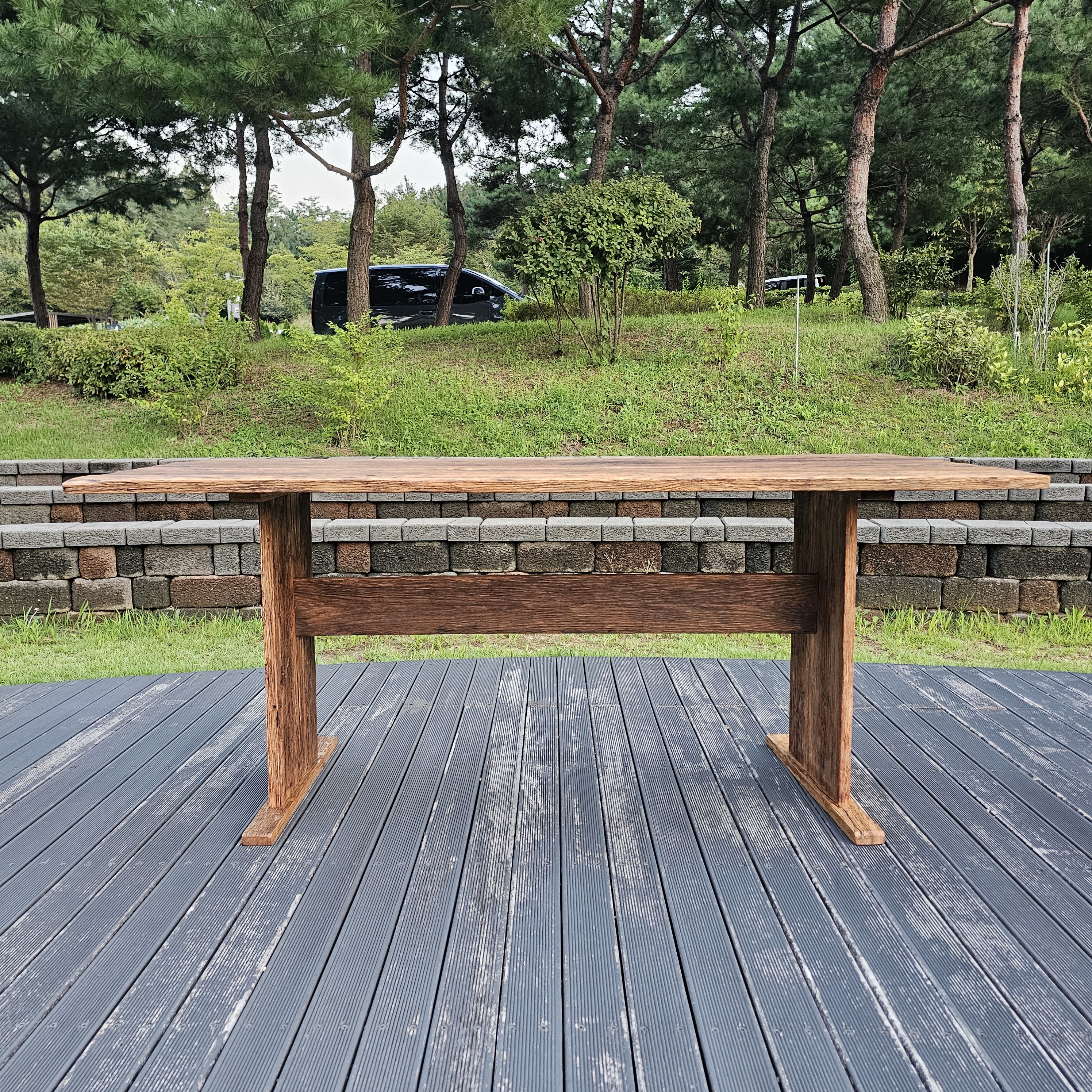 100년 이상 된  올드오크 빈티지 러스틱 엔틱 고재 테이블 식탁 주문제작