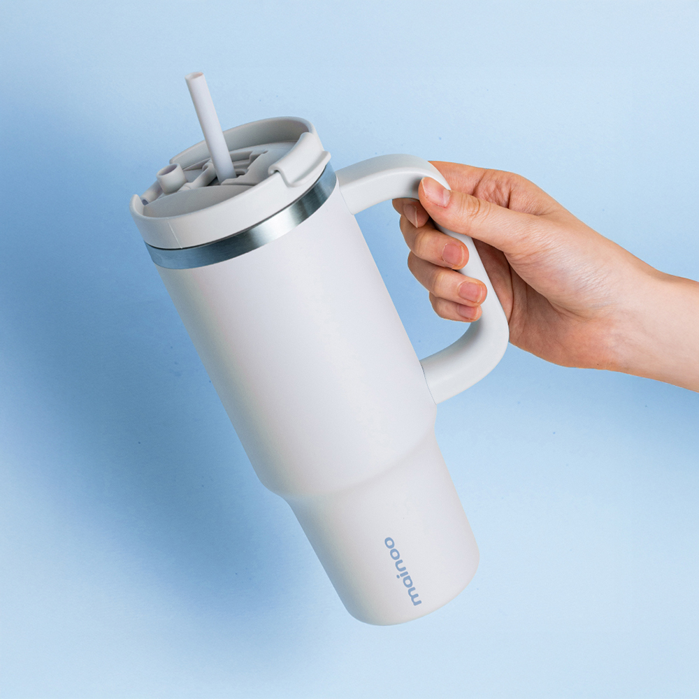 마이누 텀블러 빨대 대용량 손잡이 가벼운 보온보냉 887ml, 로즈골드 - 상세 이미지 5