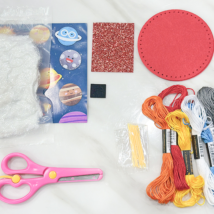 안전 바느질 11종 세트 우주 어린이 만들기 DIY 키트 펠트박스 - 상세 이미지 4