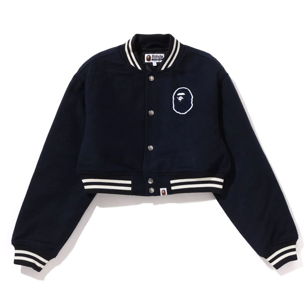베이프 우먼즈 자켓 A BATHING APE CROPPED VARSITY JACKET 1L80-241-004 - 메인 이미지