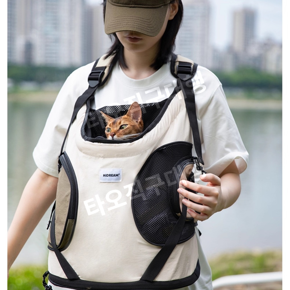 강아지프론트백 산책가방 이동장 포대기 산책 이동가방 반려동물 슬링백 애견 고양이 - 상품 이미지