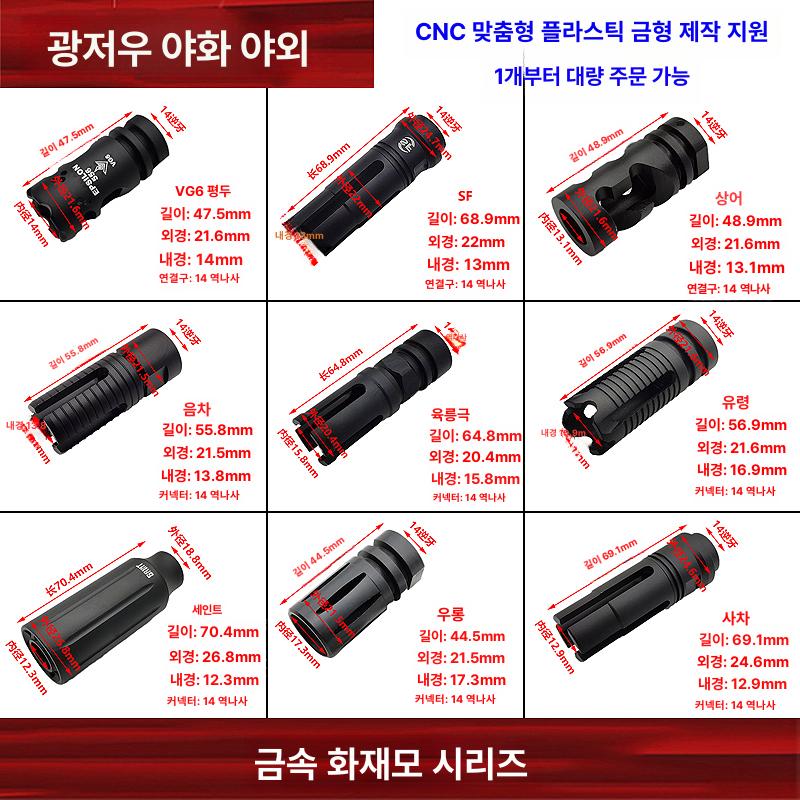 파이어캡 에어소프트 소음기 소염기 14mm 역나사 HM012 버드케이지 블랙 - 상세 이미지 3