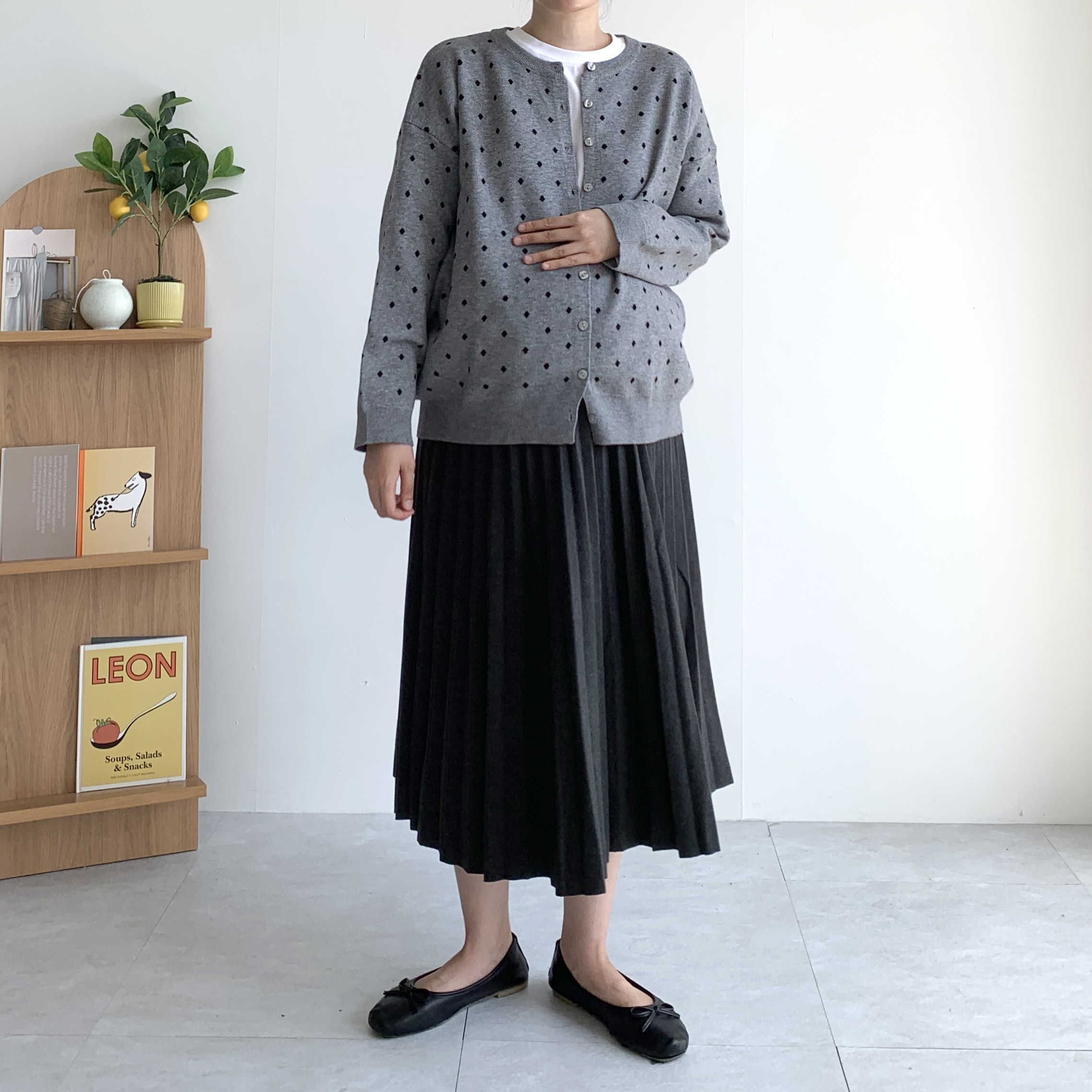 모직 주름 플리츠 임산부치마 임산부스커트 - 상세 이미지 5
