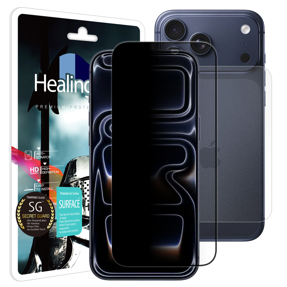 아이폰17 프로맥스 3D 풀커버 9H 사생활 정보보안 액정보호 강화유리필름 1매 후면1매