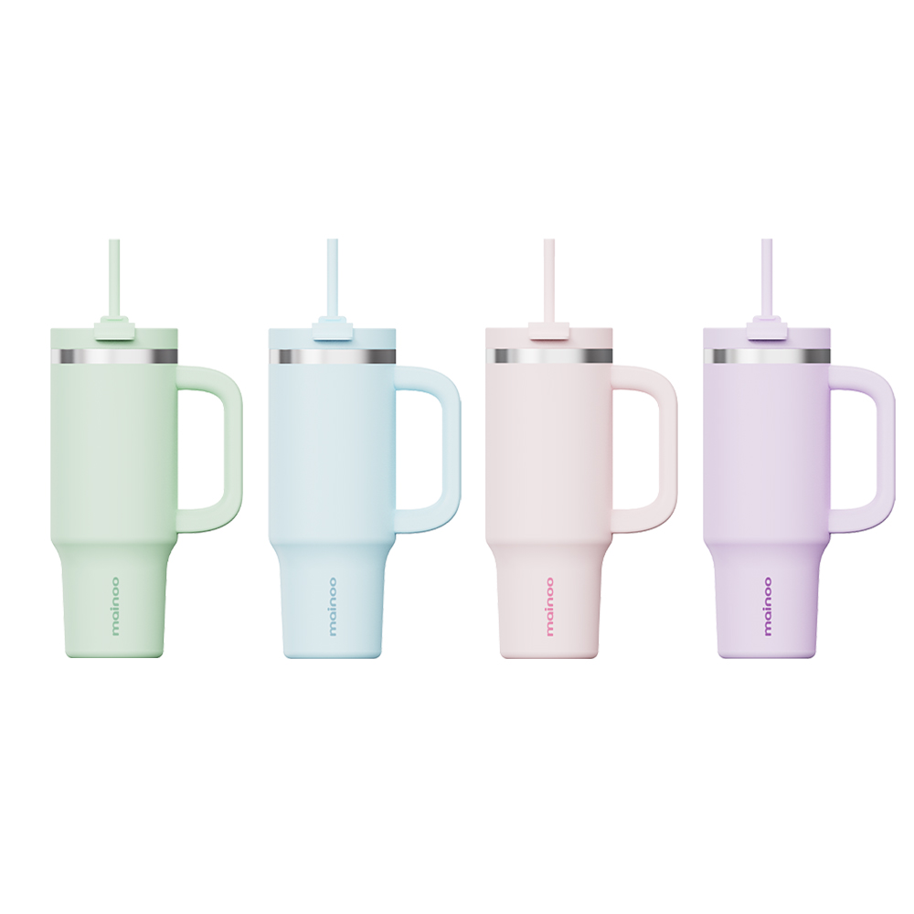 마이누 텀블러 빨대 대용량 손잡이 가벼운 보온보냉 887ml, 로즈골드 - 상세 이미지 3