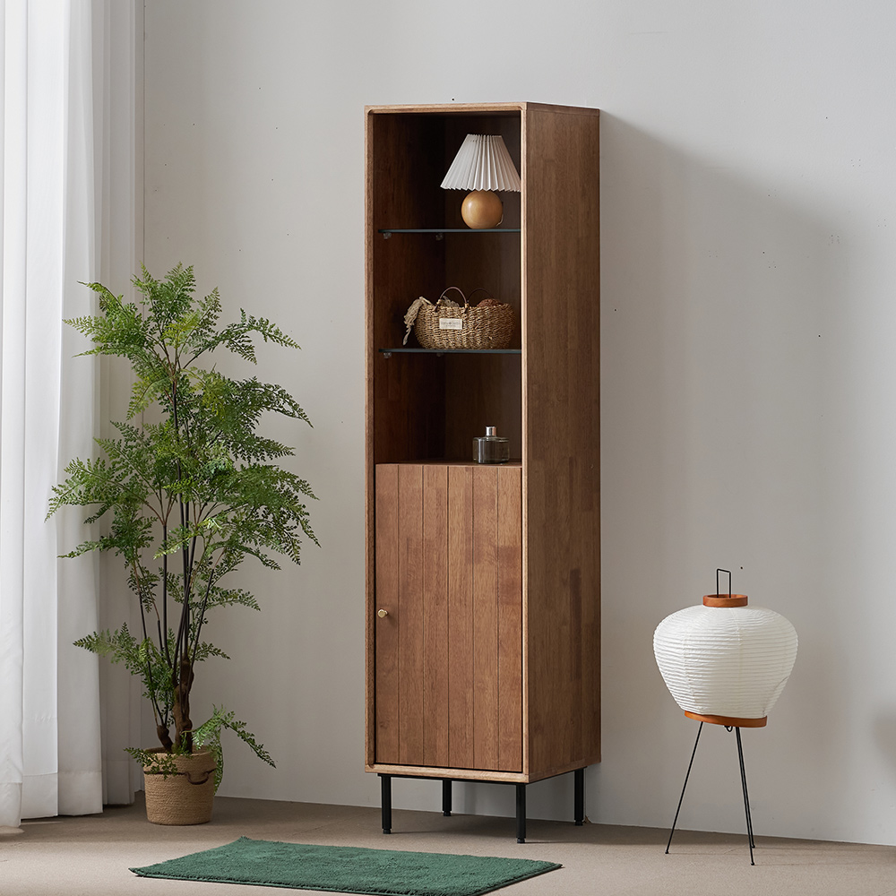 헤이즐 원목 거실 틈새 수납장 장식장 헤이즐월넛 GM529C