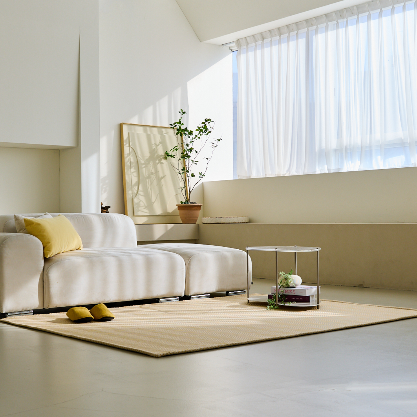 네추럴 방수러그 사이잘룩 대형 거실 식탁 카페트 헤링본 골드베이지, 사각형200x300