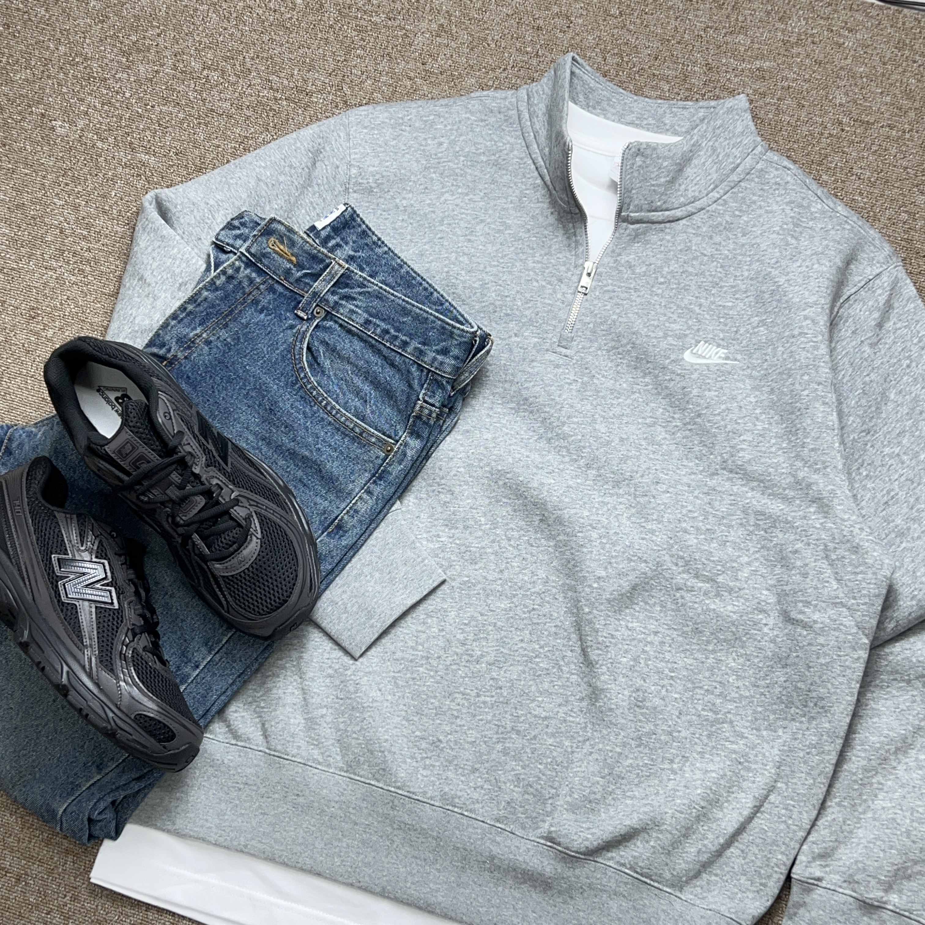 나이키 반집업 맨투맨 긴팔 하프집업 플리스 기모 - 상세 이미지 5