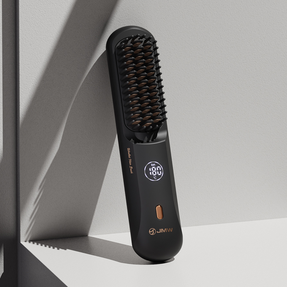 신제품 JMW 볼륨온 무선 브러쉬 빗 고데기 매직기 음이온 정전기방지 제품 이미지