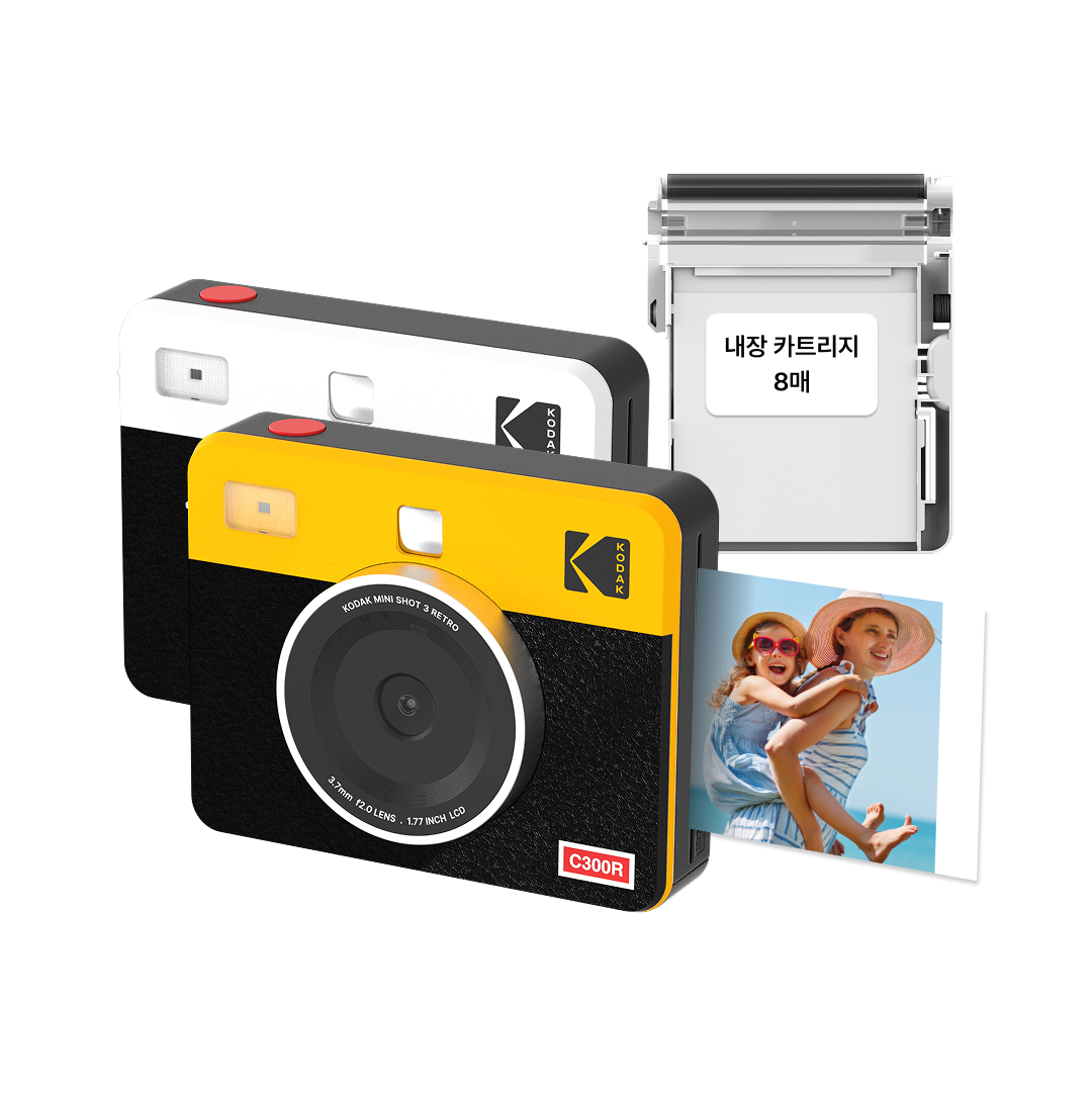코닥 포토프린터 필름카메라+카트리지 8매 3인치 레트로