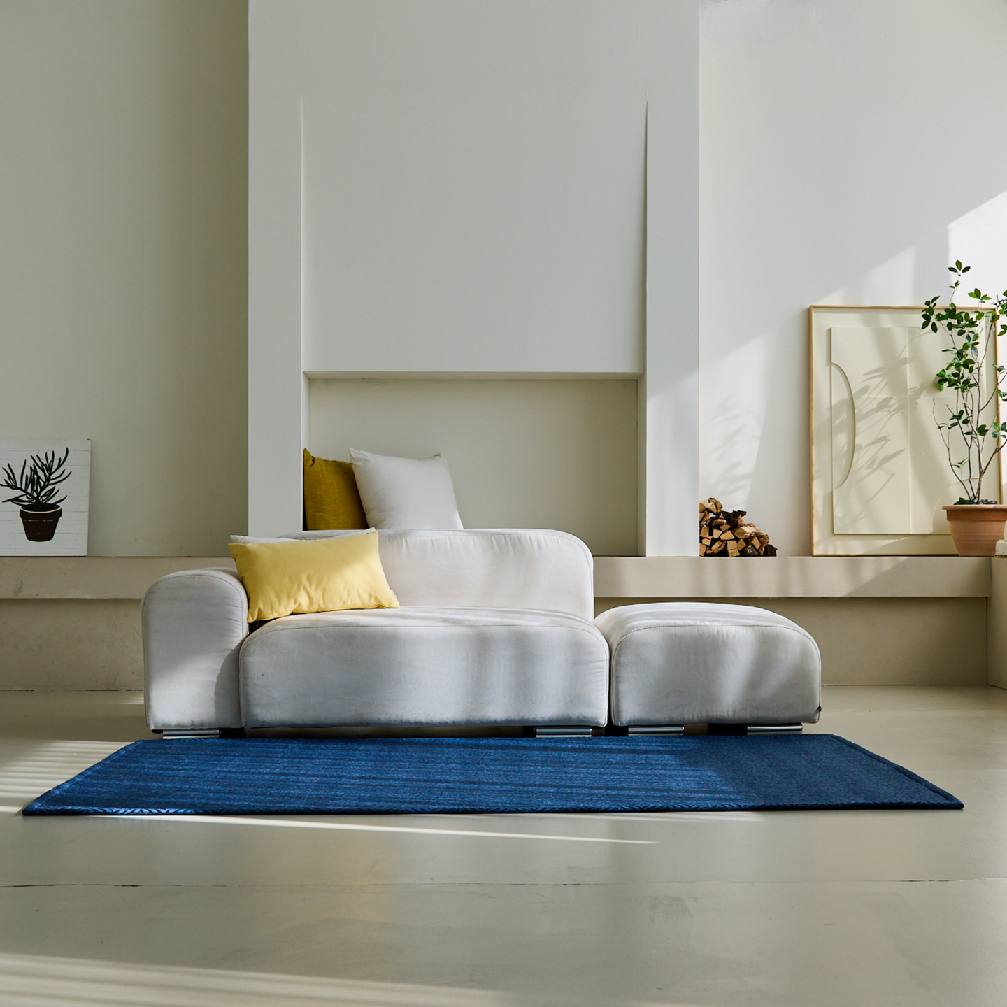 네추럴 방수러그 사이잘룩 대형 거실 식탁 카페트 헤링본 네이비, 사각형 200x300