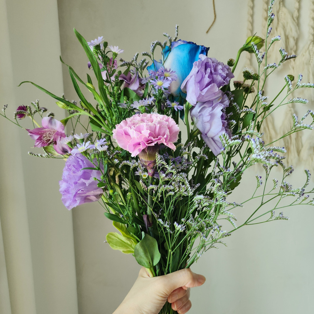 [화담소] 보라 생화 꽃다발 택배 꽃집 생일 축하 선물 이벤트 결혼기념일 - 상세 이미지 5