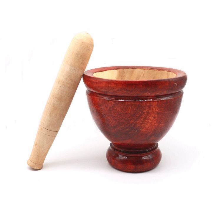 태국 쏨땀 절구 그릇 토기 동남아 파파야 샐러드 다지기 지름 14cm 깊이 8cm - 상세 이미지 2