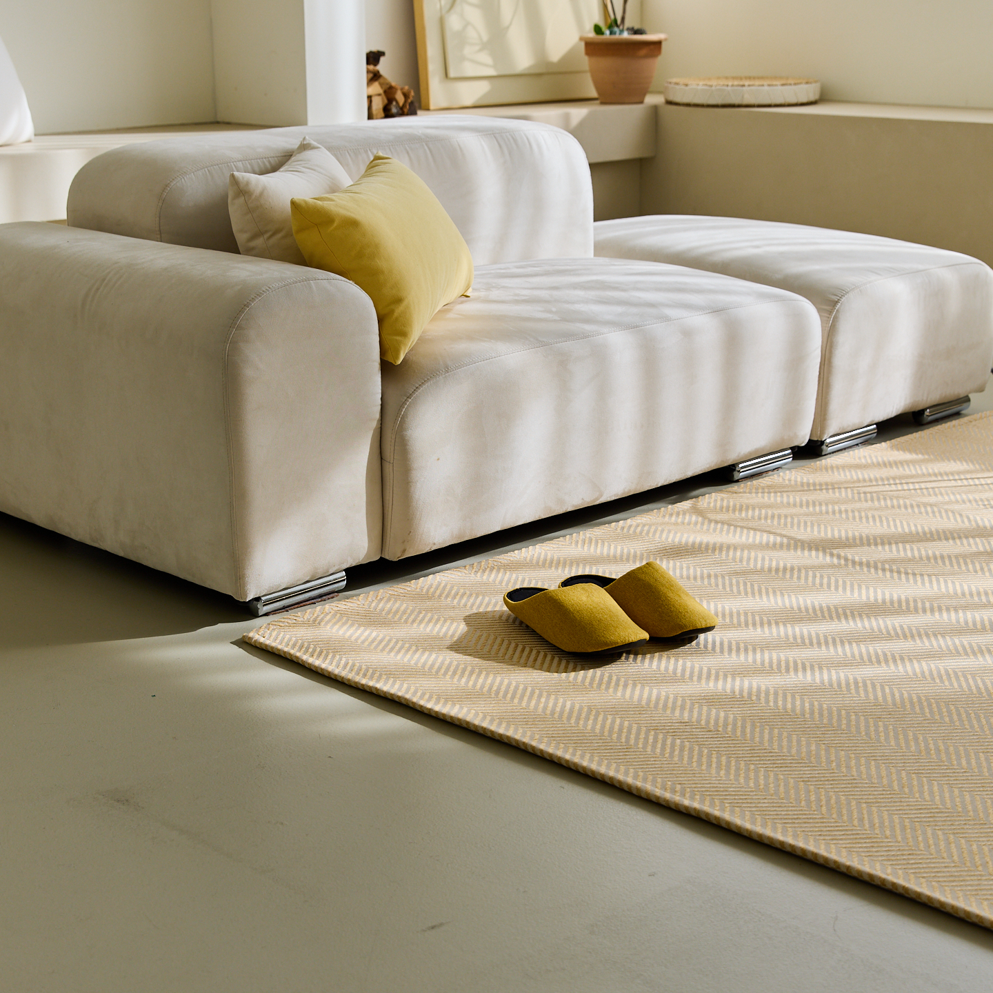 네추럴 방수러그 사이잘룩 대형 거실 식탁 카페트 헤링본 골드베이지, 사각형200x300