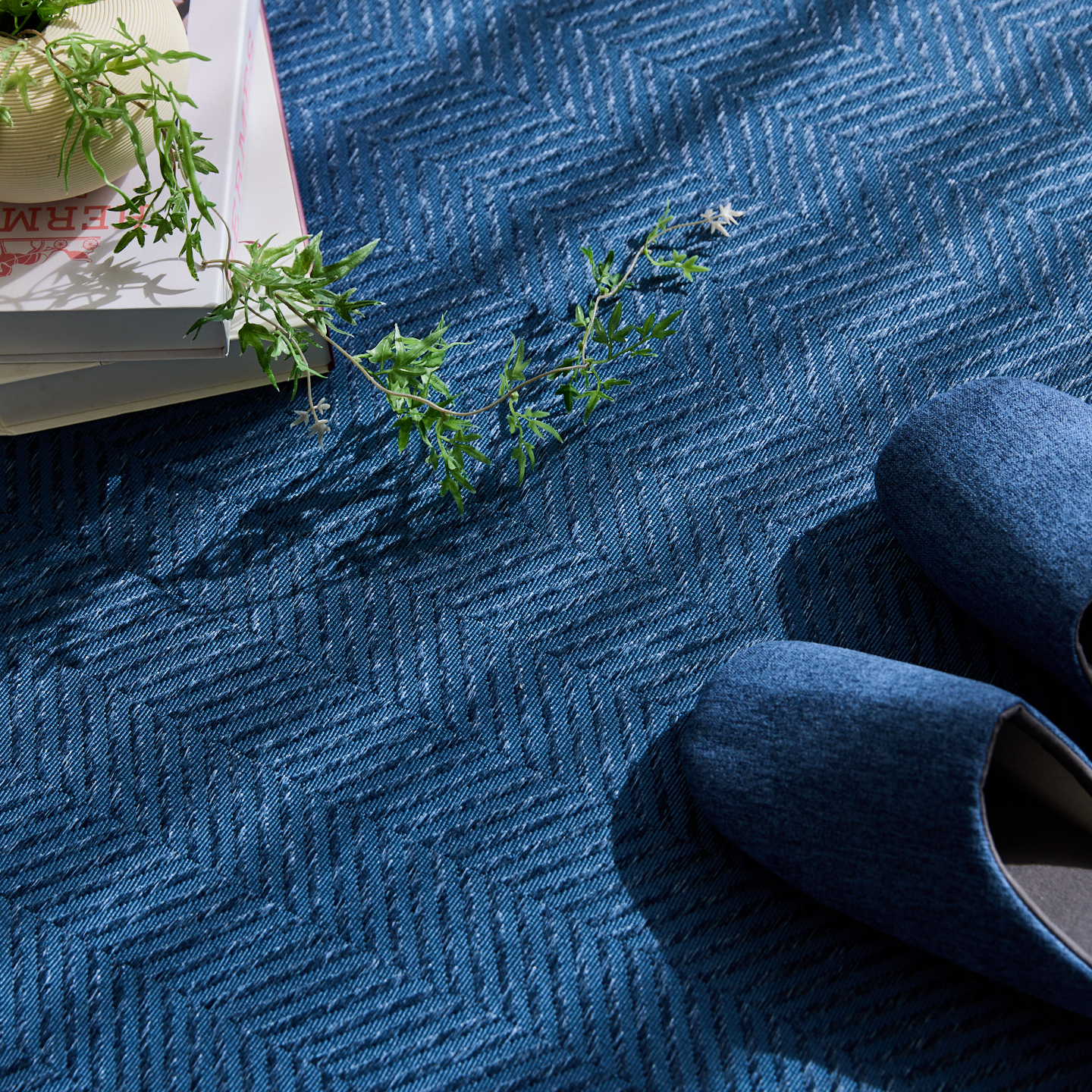 네추럴 방수러그 사이잘룩 대형 거실 식탁 카페트 헤링본 네이비, 사각형 200x300