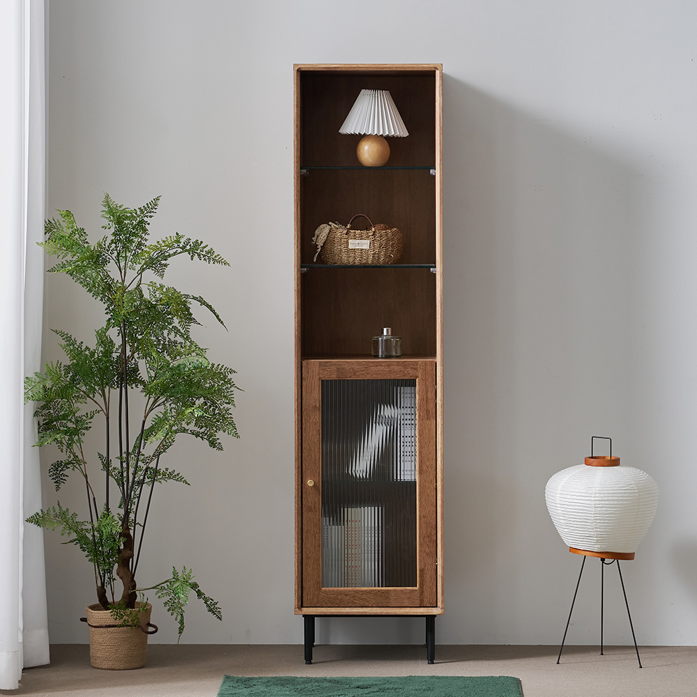 헤이즐 원목 거실 틈새 수납장 장식장 헤이즐월넛 GM528C