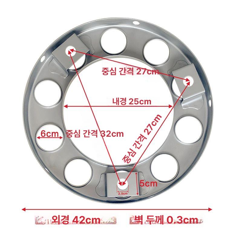 대형 트럭 휠커버 화물차 타이어 볼보 스카니아범용 실버 휠 허브 커버 단품 - 상세 이미지 4
