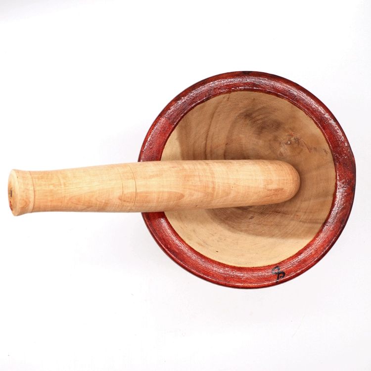 태국 쏨땀 절구 그릇 토기 동남아 파파야 샐러드 다지기 지름 14cm 깊이 8cm - 상세 이미지 4