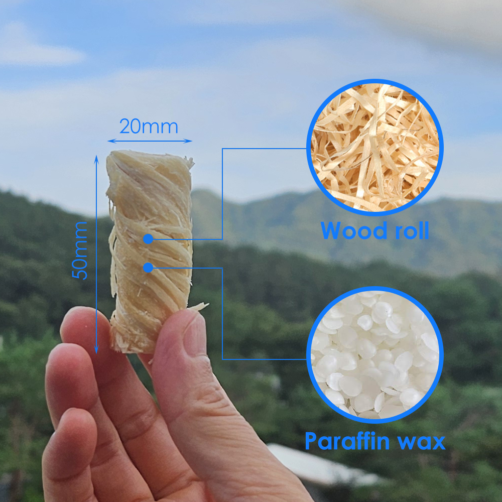 꾸메그릴 롤착화제 100개입, 숯불붙이기 파이어스타터, 차콜 장작 숯피우기, 캠핑 불쏘시개