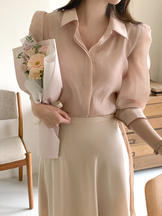 로에드 시스루 카라 블라우스 bs7556 - 상세 이미지 3