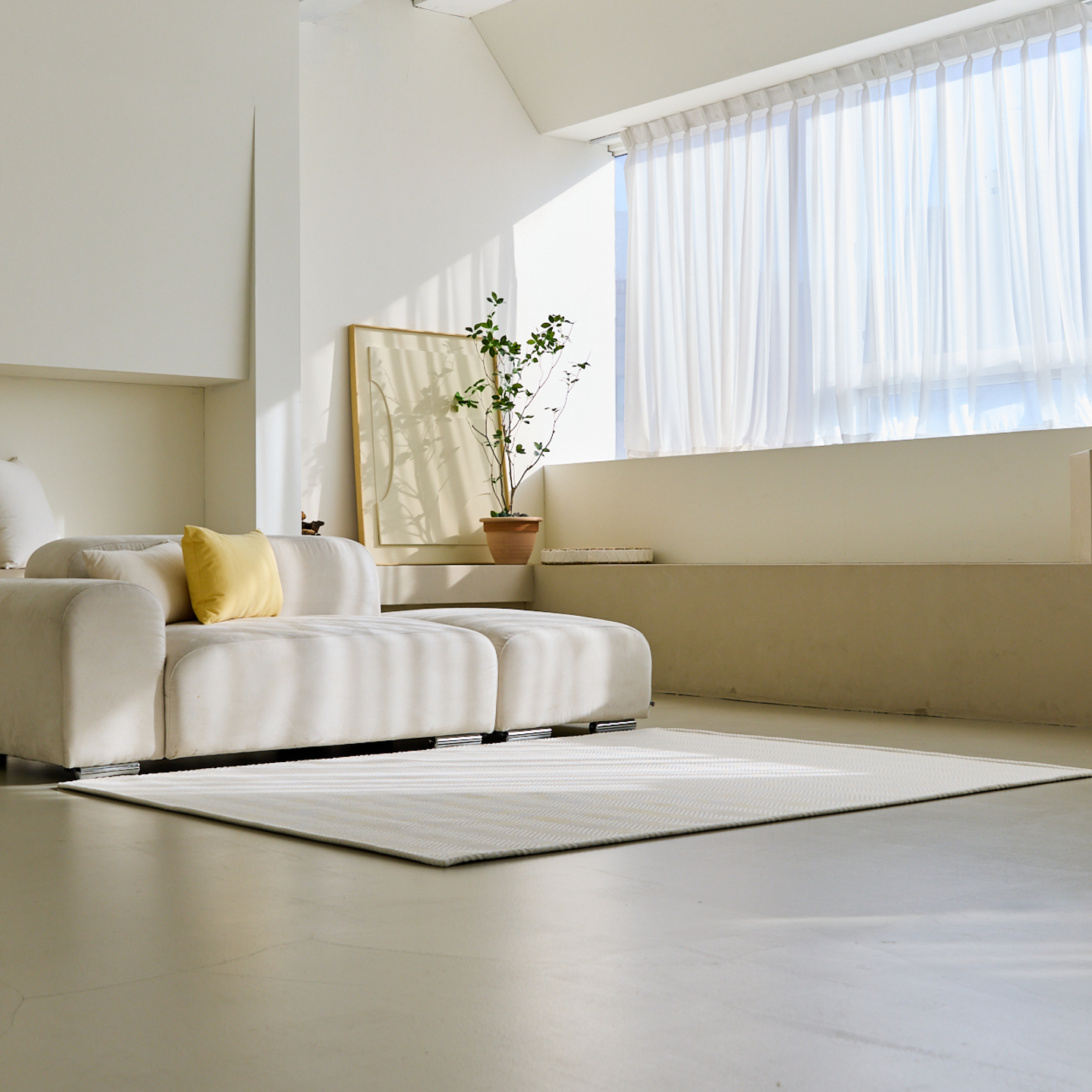 네추럴 방수러그 사이잘룩 대형 거실 식탁 카페트 헤링본 오프화이트, 사각형 200x300