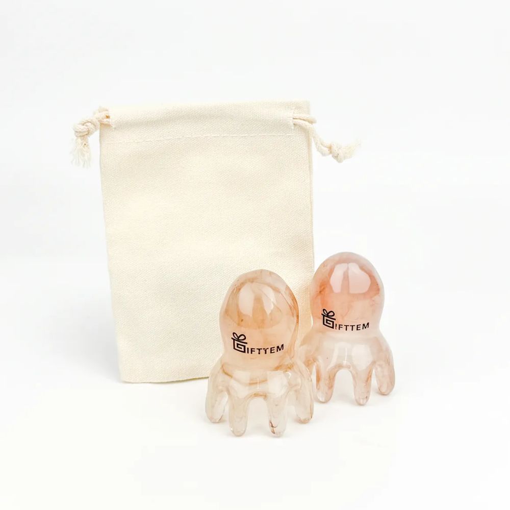 기프템 두피 문어 괄사 2개 머리 지압 마사지 목 어깨 승모근