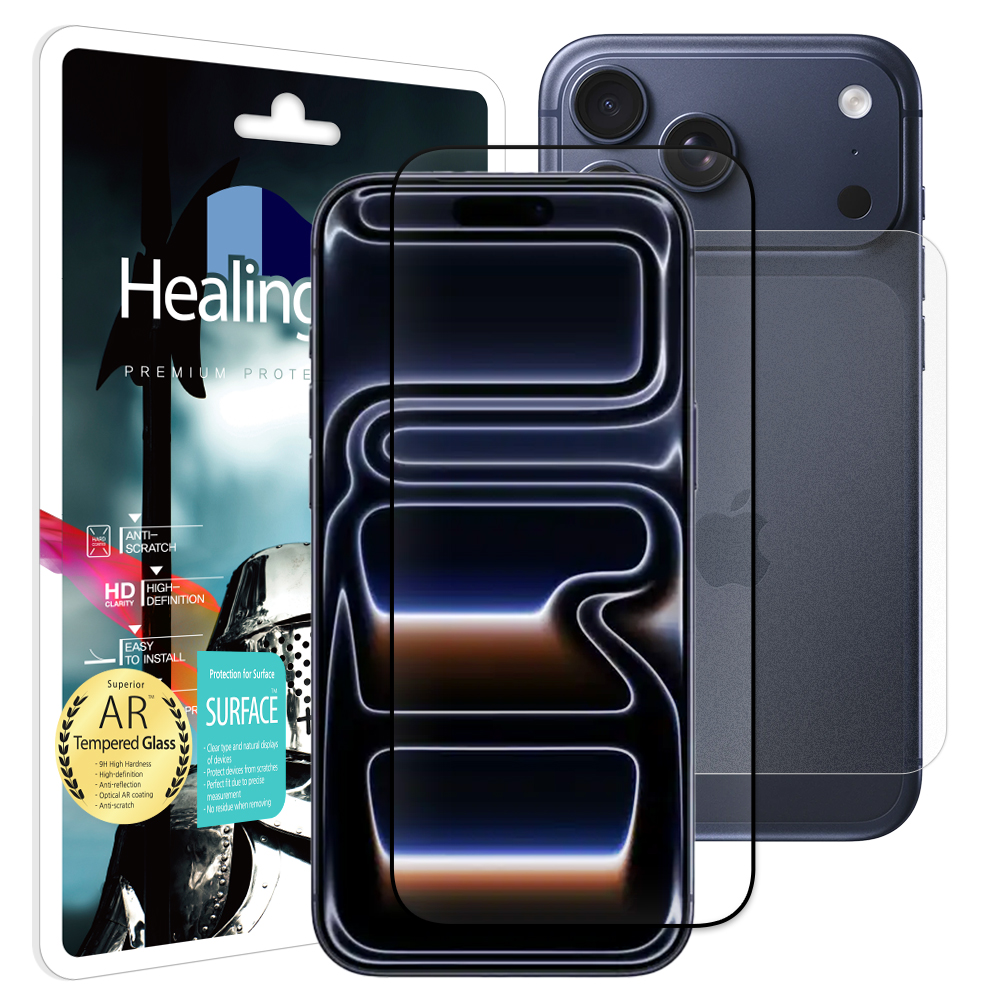 아이폰17 프로맥스 3D 풀커버 AR 고화질 강화유리 액정보호필름 1매 후면1매