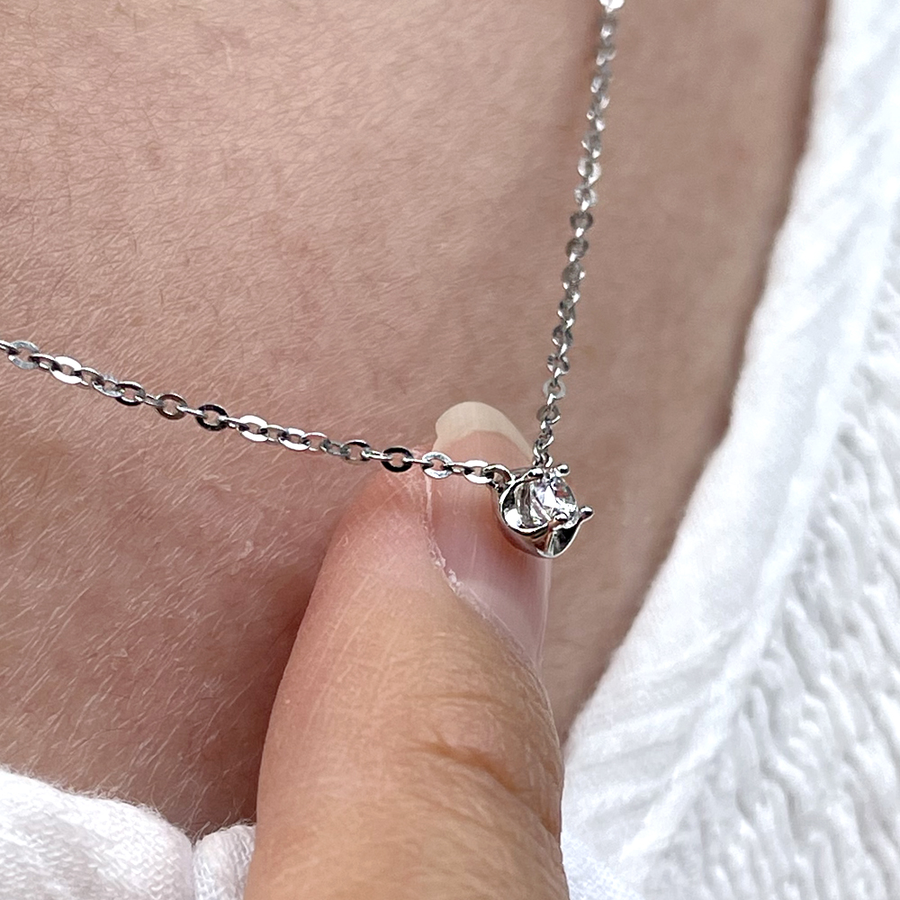 1부 천연 다이아 에셀 크라운 목걸이 기념일 선물 - 상세 이미지 4