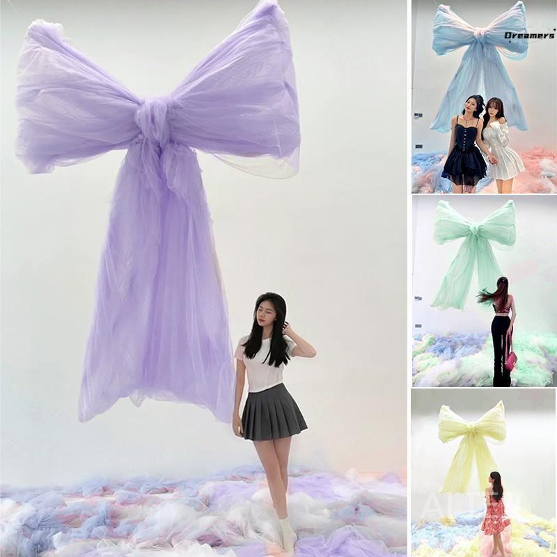 대형 리본 대왕 선물 촬영 상가 생일 장식 새차 파티 핑크 리본 60cm 폭 1.5m 길이 - 상세 이미지 4