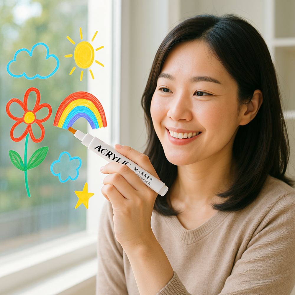 유리에쓰는펜 유리창마카펜 글라스보드마카 윈도우마카펜 - 상품 이미지