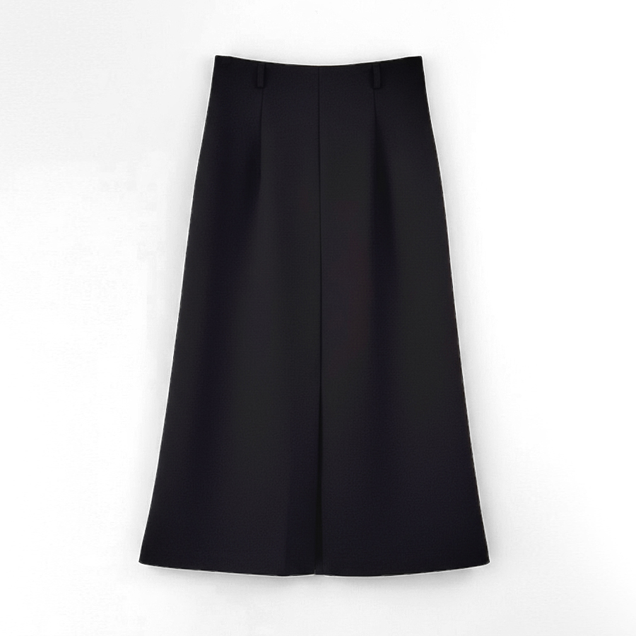 핀턱 에이라인 백슬릿 롱스커트(BLACK, 2 SIZE) - 메인 이미지