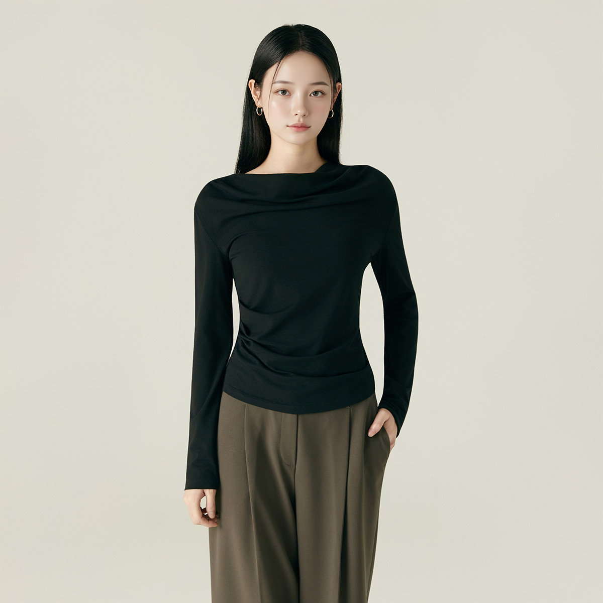 로엠 드레이프 티셔츠 RMLWF49RT1 - 상세 이미지 2