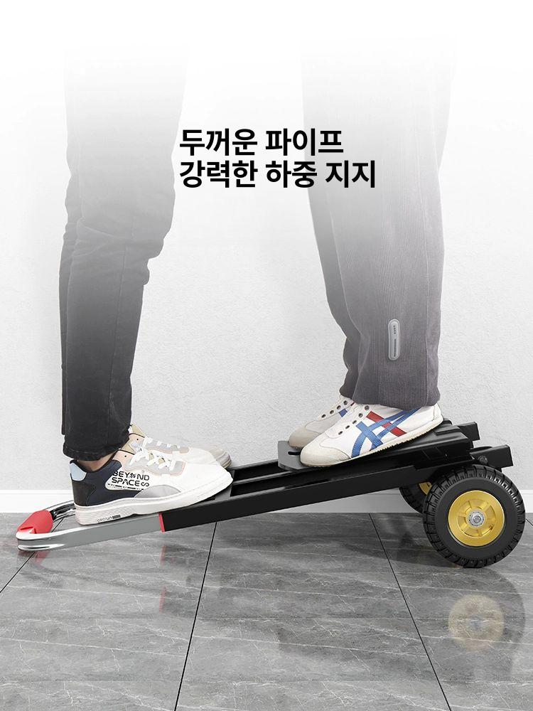 계단용 카트 손수레 왕발 가정용 휠로프 바퀴 운반차 이삿짐 계단리프트 끌차 운반용 28mm 크리스탈 계단 B - 상세 이미지 4