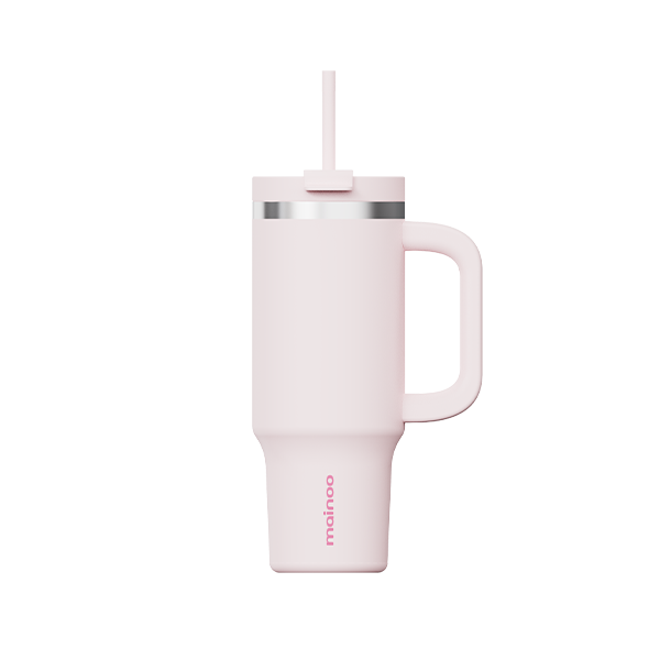 마이누 텀블러 빨대 대용량 손잡이 가벼운 보온보냉 887ml, 로즈골드 - 상품 이미지