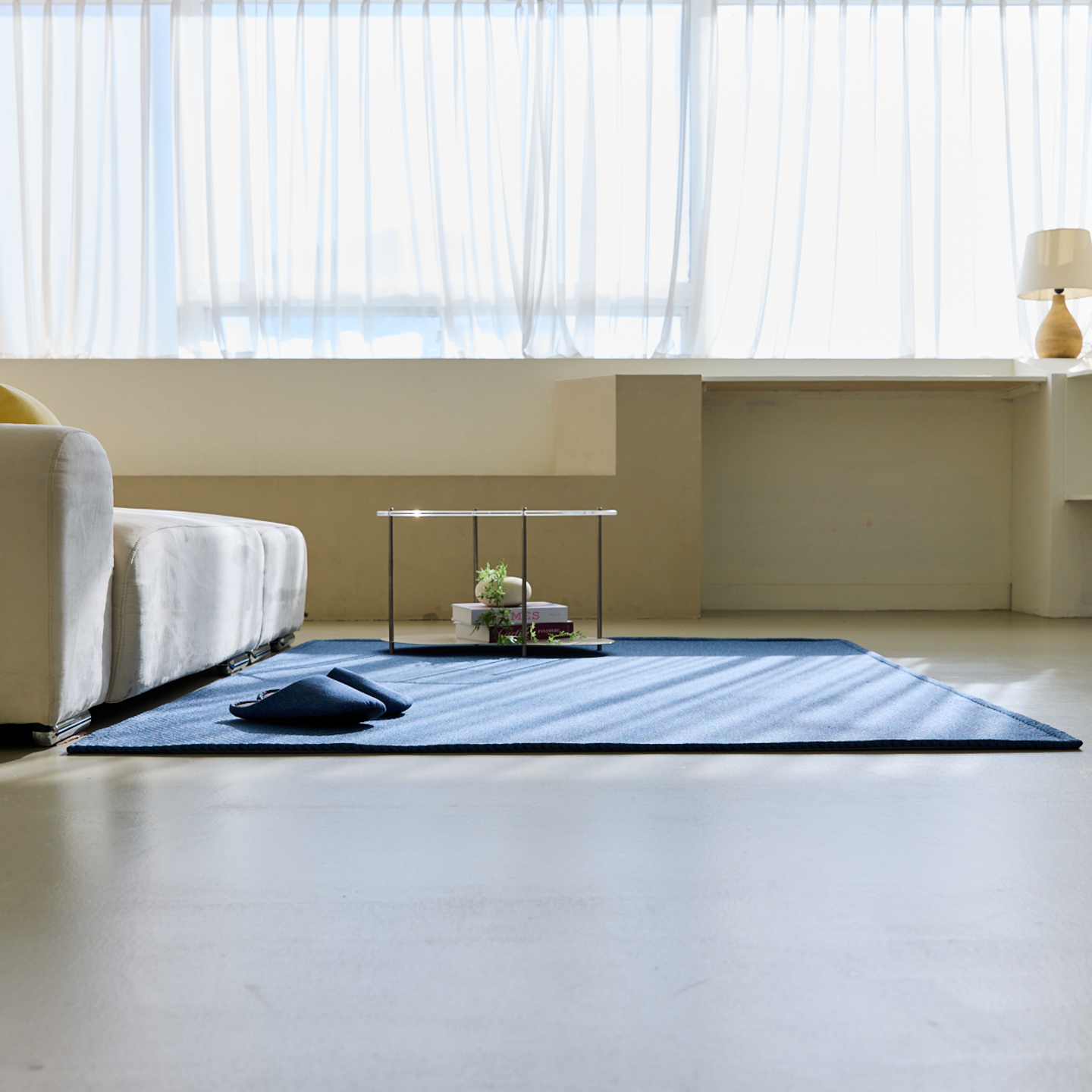 네추럴 방수러그 사이잘룩 대형 거실 식탁 카페트 헤링본 네이비, 사각형 200x300